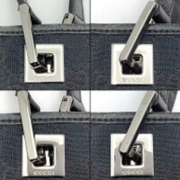 GUCCI GG canvas tote bag black handbag mini - Picture 10 of 16